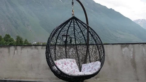 Empty hanging chair Stock Footage 77479965
