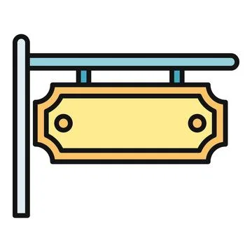 Empty hanging sign providing custom advertising space Illustrazione stock