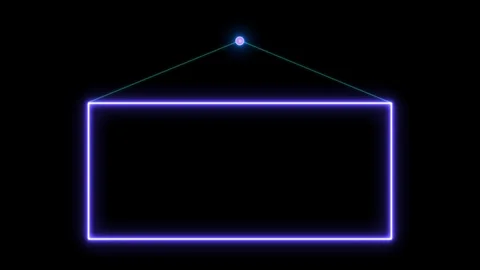 Empty hangtag with copy space neon sign fluorescent light glowing signboard Stock Footage 122138452