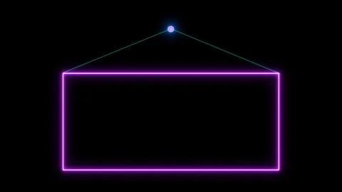 Empty hangtag with copy space neon sign fluorescent light glowing signboard Stock Footage 122138555