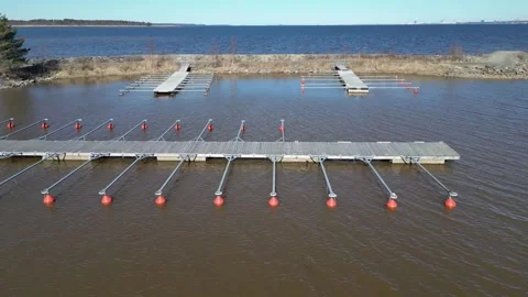 Empty harbour in early spring, Kempele Finland Stock Footage 333550456