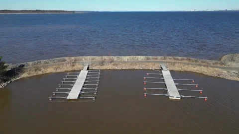 Empty harbour in early spring, Kempele Finland Stock Footage 333550784