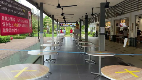 EMPTY HAWKER CENTER DAY 動画素材 132373672