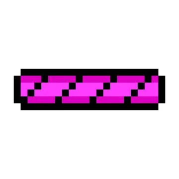 Empty health bar minimal progress level status pixel art style game graphic pink Stock Illustration
