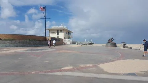 Empty Hermosa Beach Pier during Covid-19 pandemic 스톡 사진