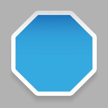 Empty hexagon sticker blue Stock Illustration