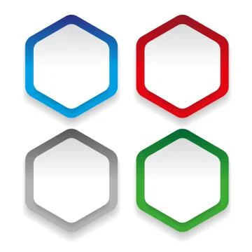 Empty hexagon sticker set Illustrazione stock