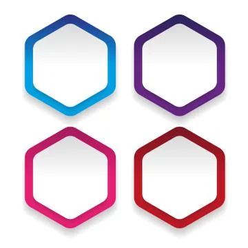 Empty hexagon sticker set Stock Illustration