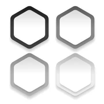 Empty hexagon sticker set Stock Illustration