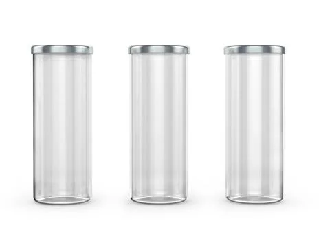 Empty high kitchen jars isolated on white background Stock Illustration