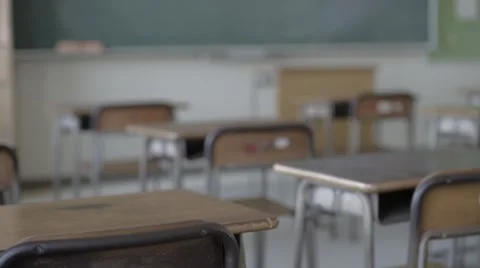 Empty high-school classroom, Chiba Prefecture, Japan Stock Footage 58932072