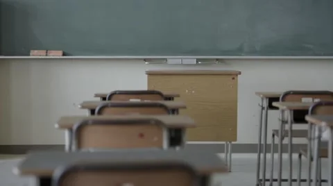 Empty high-school classroom, Chiba Prefecture, Japan Stock Footage 58932091