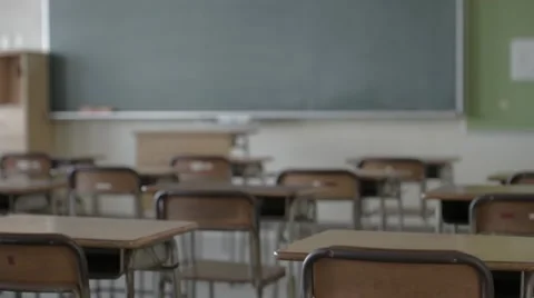 Empty high-school classroom, Chiba Prefecture, Japan Stock Footage 58932101