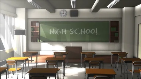 Empty high school classroom Stock Footage 74266551