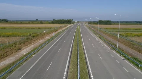Empty highway, aerial view Stock Footage 123650871