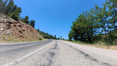 Empty highway canyon Stock Photos