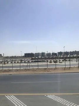 The empty highway in the city Stock Photos