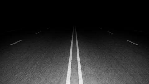 Empty highway disappearing into dark night Stock Illustration