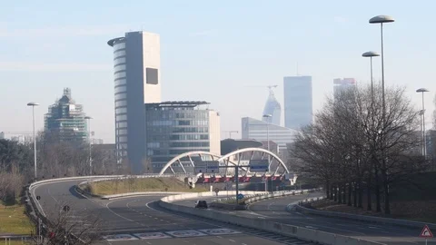 Empty highway due to traffic blockade Stock Footage 124040838