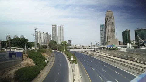 Empty highway during Yom Kippur (Day of Atonement) in Israel Stock Footage 102677393