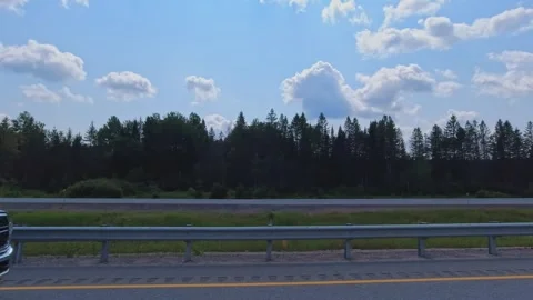 Empty highway freeway side driver plate at the Pickerel Lake area, during h.. Stock Footage 314223231