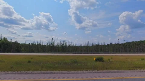 Empty highway freeway side driver plate at the Pickerel Lake area, during h.. Stock Footage 314223250