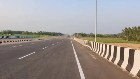 Empty Highway with Guardrails Stock Footage 340517430