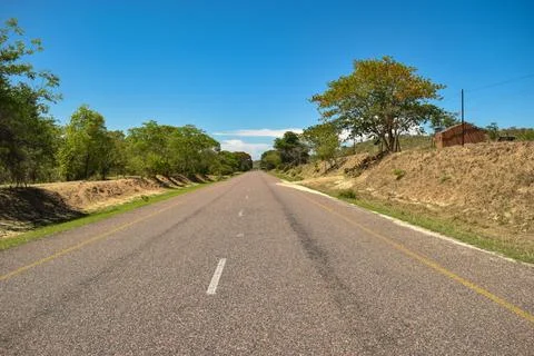 An empty highway in Malawi Stock Photos