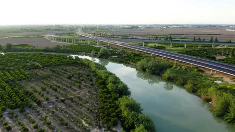Empty highway new construction quarantine Stock Footage 130563966