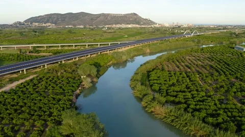 Empty highway new construction quarantine aerial view Stock Footage 130564106