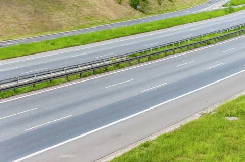 Empty highway with no traffic Stock Photos