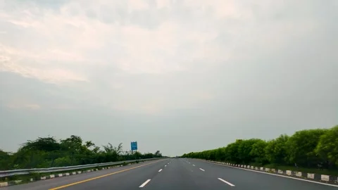 Empty highway road leading to Agra in Uttar Pradesh India Stock Footage 346580175