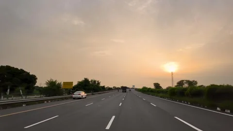 Empty highway road leading to Taj Mahal in Agra Uttar Pradesh India Stock Footage 346579536