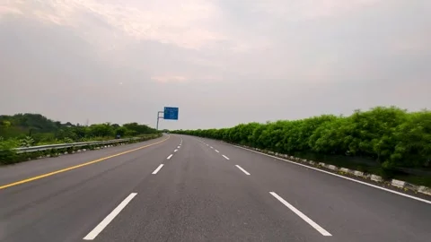 Empty highway road leading to Taj Mahal in Agra Uttar Pradesh India Stock Footage 346580232