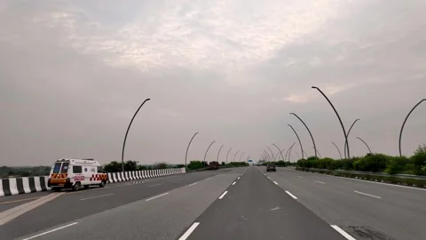 Empty highway road leading to Taj Mahal in Agra India during weekend Stock Footage 346580620