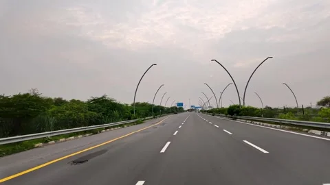 Empty highway road leading to Taj Mahal in Agra Uttar Pradesh India Stock Footage 346580834