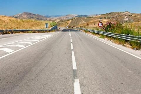 Empty highway in summer day Stock Photos
