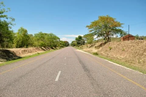 Empty highway in Tanzania Stock Photos