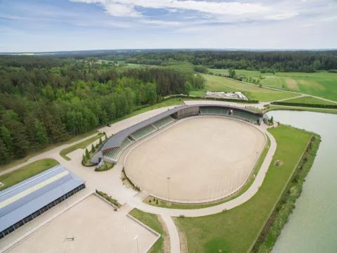 Empty hippodrome in Harmony park, Lithuania Foto stock