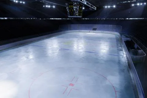 Empty hockey arena in 3d render illustration Stock Illustration