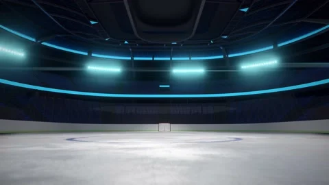 Empty hockey arena in motion 3d video render. Stock Footage 141309108