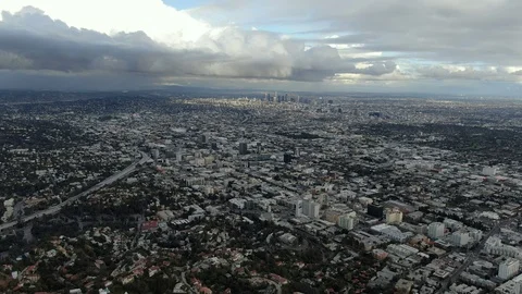 Empty Hollywood Sunset Drone Los Angeles California coronavirus Stock Footage 126686630