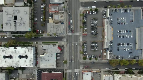 Empty Hollywood Sunset Drone Los Angeles California coronavirus Stock Footage 126686734