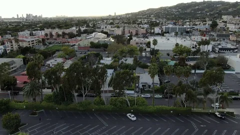 Empty Hollywood Sunset Drone Los Angeles California coronavirus Stock Footage 126687646
