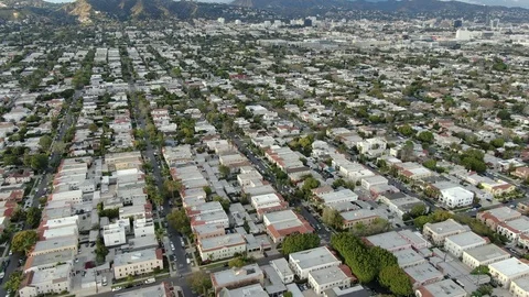Empty Hollywood Sunset Drone Los Angeles California coronavirus Stock Footage 126688566