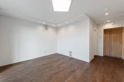 Empty Home Kitchen Interior. White Walls Room. Interior Empty Room with Whi.. Stock Photos