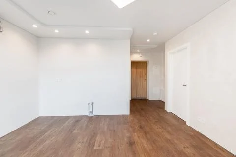 Empty Home Kitchen Interior. White Walls Room. Interior Empty Room with Whi.. Stock Photos