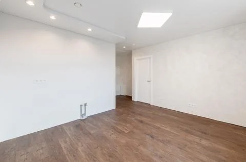 Empty Home Kitchen Interior. White Walls Room. Interior Empty Room with Whi.. Stock Photos