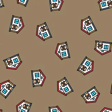 Empty home left behind vector seamless pattern Illustrazione stock