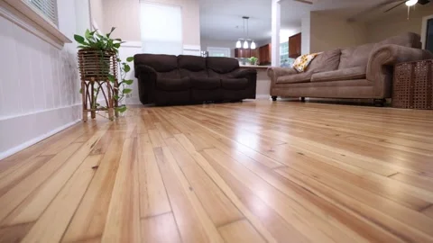 Empty Home Low Wide Angle View From Hardwood Floors Stock-Footage 315224638